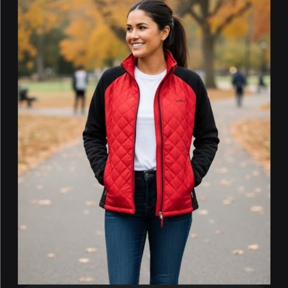 Lauren active Ralph Lauren Stylish Women's Red and Black Quilted Jacket